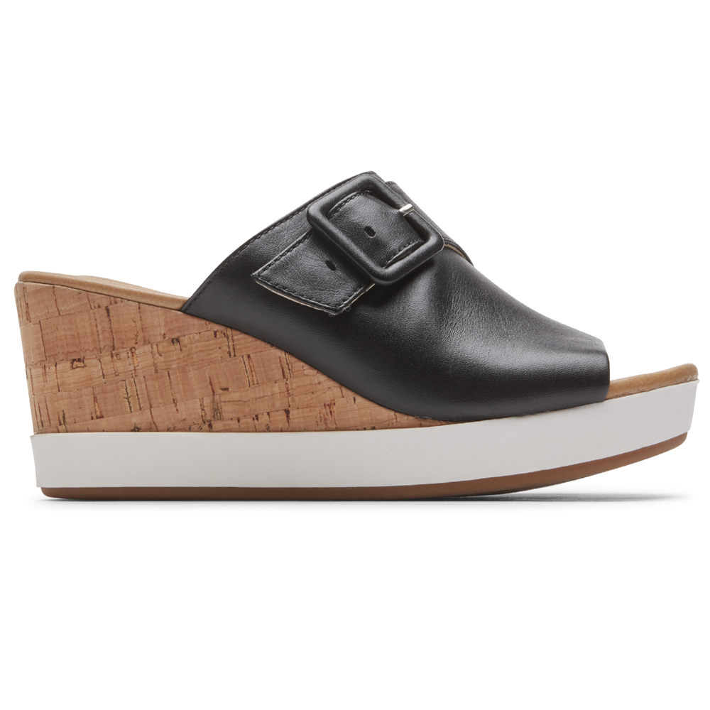 Rockport Badesandaler Dame Svart - Lyla Buckle - SDYE35981